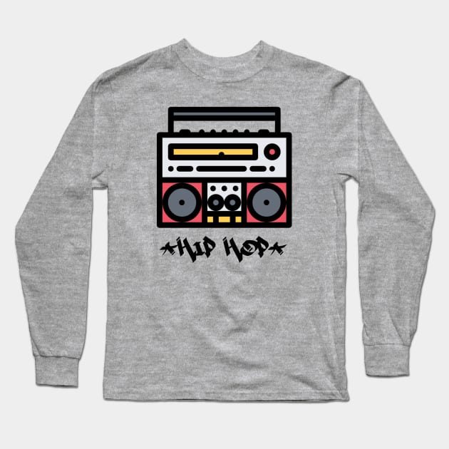 underground hip hop boombox rap Long Sleeve T-Shirt by untagged_shop